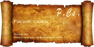 Paczek Csaba névjegykártya